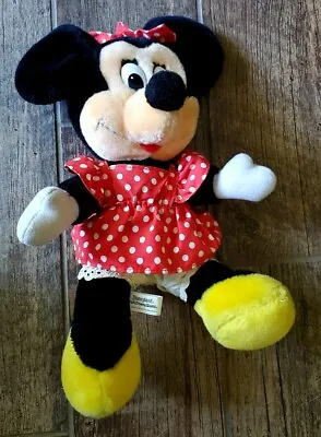 Authentic DISNEYLAND DISNEY WORLD Minnie Mouse Red Polka Dot Plush Doll • $10.50