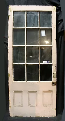 37 X90 X1.75 Antique Vintage Exterior Wood Wooden French Entry Door Window Glass • $799.99