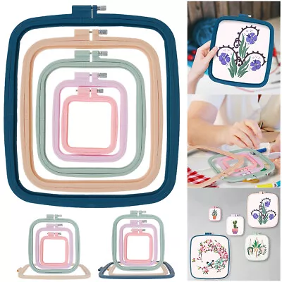 4/5Pcs Square Embroidery Hoops Plastic Cross Stitch Hoops With Different StAyr • $22.29