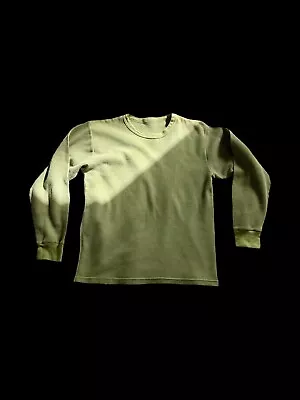 VINTAGE USA Military Lightweight Undershirt Wool Henley Thermal Mens Medium • $44