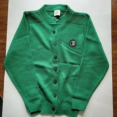 Vintage Girl Scout Green Button Down Sweater Cardigan Size 14 • $14.99