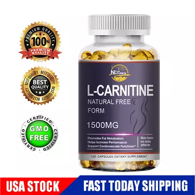 Acetyl L-carnitine  120 Capsules 1500mg Strong Weight Loss Fat Burner Supplement • $13.49