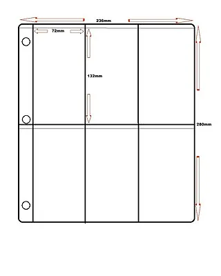 50 X PLASTIC PVC CLASSIC MEDAL ALBUM SLEEVES - 6 POCKET PAGES FOR 3 RING BINDER • $47.41