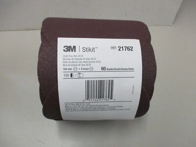 $125 • Buy 3M Stikit 6  Round 60 Grit Cloth Sanding Disc Roll Qty 100