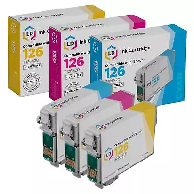 LD Replacement For Epson 126 Ink Cartridges High Yield Cyan Magenta Yellow • $15.99