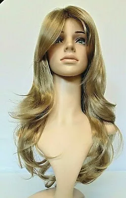 Long Dark Blonde/Lt Brown Slight Wave Heat Resistant Full Synthetic Wig - 133 • $15.05