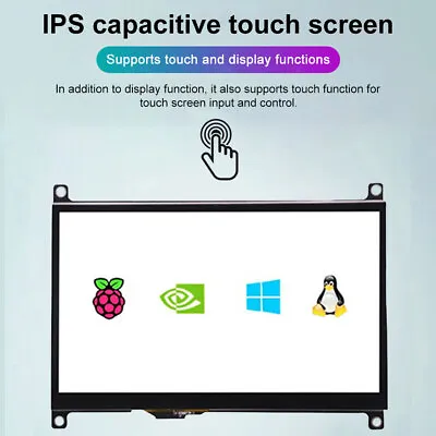 7 Inch IPS Touch Screen LCD Display Screen Capacitive Portable For Raspberry Pi • £41.27