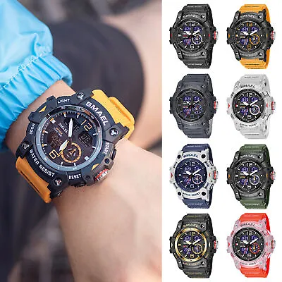 £13.76 • Buy SMAEL Mens Sports Watch Waterproof Quartz Analog Digital Military Wrist Watches
