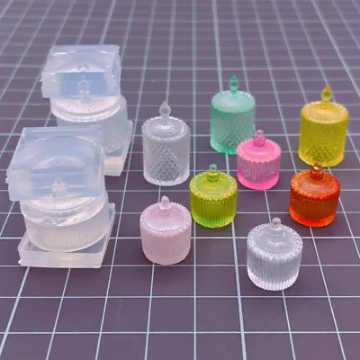 2Set Miniatures 1:12 Scale Dollhouse Candy Jar Dish Plate Silicone Mold Decor • $8.99