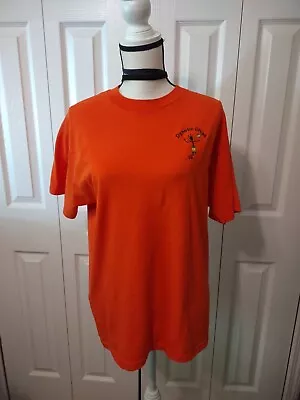 Orange Fruit Of The Loom Divas Volleyball Design Short Sleeve Tee Crew Neck Sz L • $7.16