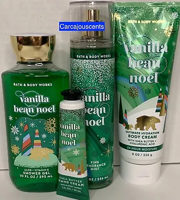 Bath & Body Works VANILLA BEAN NOEL Shower Gel Body Cream Fragrance Mist Set • $34.97