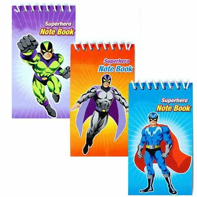 Mini Super Hero Notebooks -Jotter Marvel Comic Superman Batman Party Bag Filler  • £5.99