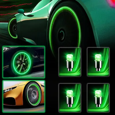 4x Car Auto Wheel Light Tyre Tire Air Valve Stem LED Lamp Caps Cover Accessories • $10.63