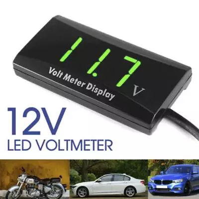 Battery Volt Meter Monitor 12V LED Digital Car Boat Voltage Marine Voltage Gauge • £9.69