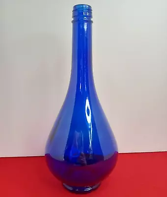 Cobalt Blue 10 Inch Bottle Acqua Della Madonna Made In Italy • $17.99