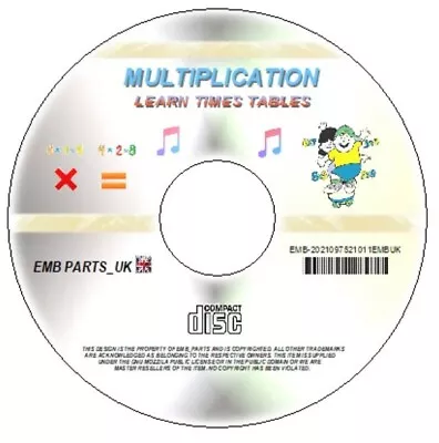 Children's Singalong  Learn Times Tables Maths Multiplication Cd • £2.99