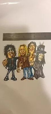 Motley  Crue Cartoon Sticker 4  Long Nikki Sixx Vince Neil TommyLee Mick Mars • $4