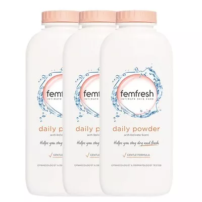 £13.95 • Buy 3x Femfresh Lightly Fragranced Absorbent Body Powder For Intimate Hygiene - 200g