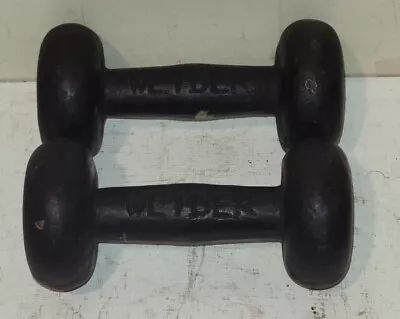 Pair Of Vintage Weider 5 Lb Bun Style Dumbells Weights (10lbs Total)  • $79