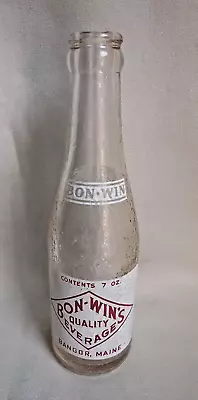 Maine Soda Bottle Bon-wins Bangor Maine 7 Oz • $10.79