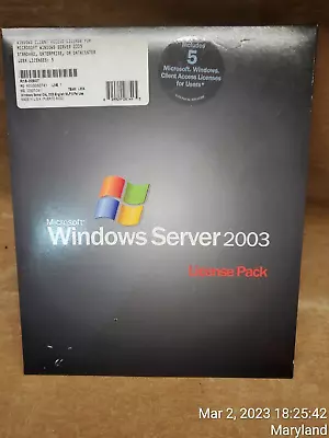 Microsoft Windows Server 2003 Enterprise Edition With 5 Client Access Licenses • $55