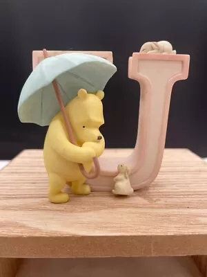 Disney Classic Pooh By Michel & Company Letter U 3” Wall Decor Pooh Umbrella Bun • $14.99