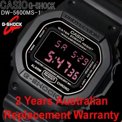 Casio G-shock Men Digital Watch Dw-5600 Dw-5600ms-1 All Black 2-years Warranty • $149.99