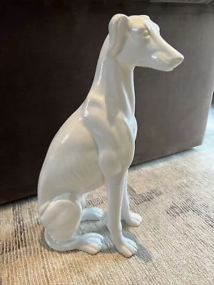 White Ceramic Greyhound / Whippet Dog Statue Figure Decorative Object • $39.99