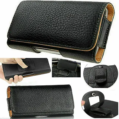 Universal Belt Clip Hip Loop Pouch For Samsung Mobile Phone Case Cover PULeather • £2.49