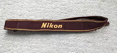 Vintage Nikon AN-6W Wide Camera Neck Strap - Maroon/yellow. • £0.99