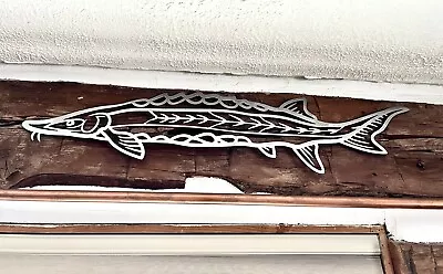 47-inch Sturgeon Hollow Metal Sign Cabin Sign Musky Sign Metal Art Catfish • $89