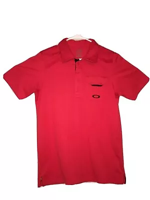 OAKLEY Ohydrolix Men’s Medium Red Polo Shirt 96548 Front Pocket • $17