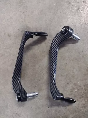 Pair 22mm Carbon Fiber Look Motorcycle Brake Clutch Lever Protector Hand Guard. • $8