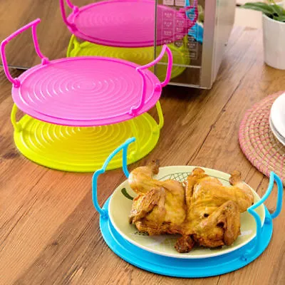 Microwave Plastic Food Dish Plate Stand Stacker Serving Tray Cooking Supplies TO • £7.25