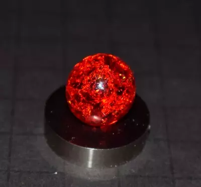 Vitro Transparent Ruby Red Crackle Glass Toy Marble Size .671 =43/64  MINT • $15