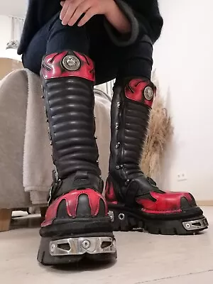 £200 • Buy New Rock Knee High Chunky Flat Platform Boots