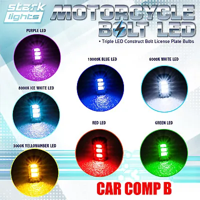 Motorcycle Screw Triple SMD LED Bolt Lamp Car License Plate Light High Power (C) • $9.25