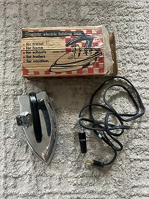 Vintage Fostoria Iron Travel Folding Portable Electric  In Orig  Box USA VGC • $19.99