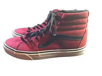 VANS Sk8-Hi Canvas Maroon 9 Men / 10.5 Women High-Top Skate Sneakers Lace Up • $27.89
