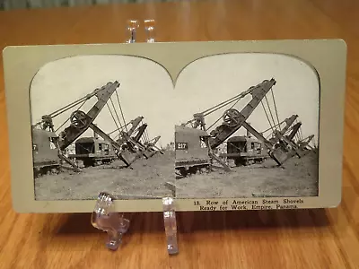 Row Of American Steam Shovels Ready For Work Empire Panama Photo? Post Card? • $10.99