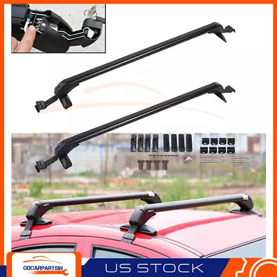 Universal Car Top 2Pcs Roof Rack Cross Bar Rails 48 -54  Adjustable W/Lock USA • $52.94