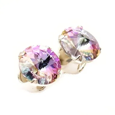 925 Sterling Silver 6mm Starlight Stud Earrings Made With Crystal From SWAROVSKI • £3.99