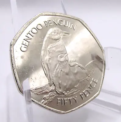 2021  Gentoo Penguin Fifty Pence 50p Coin - Falkland Islands - From A Sealed Bag • £3.99