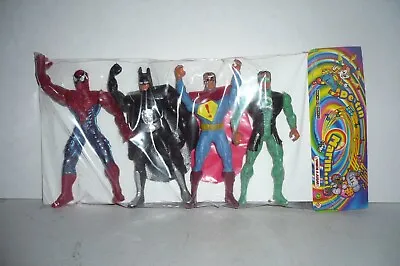 Mexican SPIDERMAN SUPERMAN BATMAN Superhero - Figures Plastic Toy Made In Mexico • $12