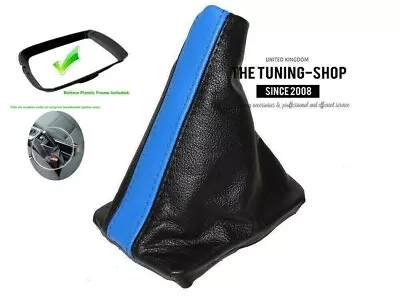 Shift Boot + Plastic Frame For VOLVO S40 2004-12 Leather Black & Blue • $46.99