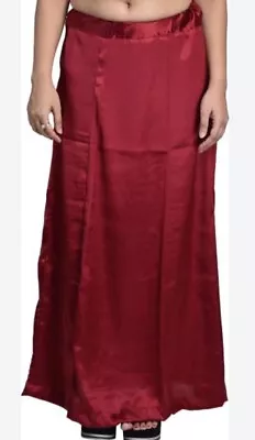 £5.50 • Buy Red Colour Satin Saree Petticoat Under Skirt