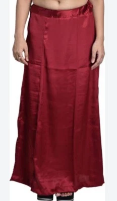 £5.50 • Buy Red Colour Satin Saree Petticoat Under Skirt