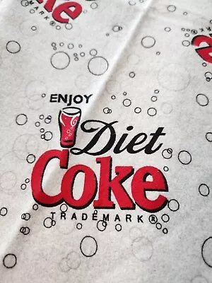 Vintage DIET COKE Coca~Cola Flannel Fabric~1 Yard~44 X37 ~RARE • $11.95