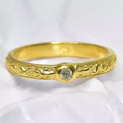 Ring US Size 8 Gold Vermeil Sterling Silver Genuine Natural 0.08ct Diamond 2.39g • $82
