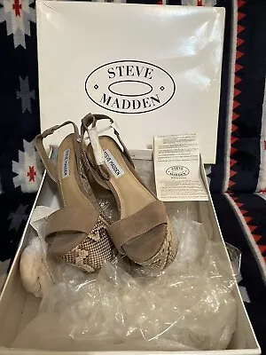 Steve Madden Girl Women's Platform High Block Heel Dress Sandals Prom Beige  5.5 • $20